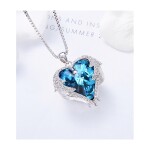 Náhrdelník Swarovski Elements Angel Wings - andělská křídla, Modrá 40 cm + 5 cm (prodloužení)
