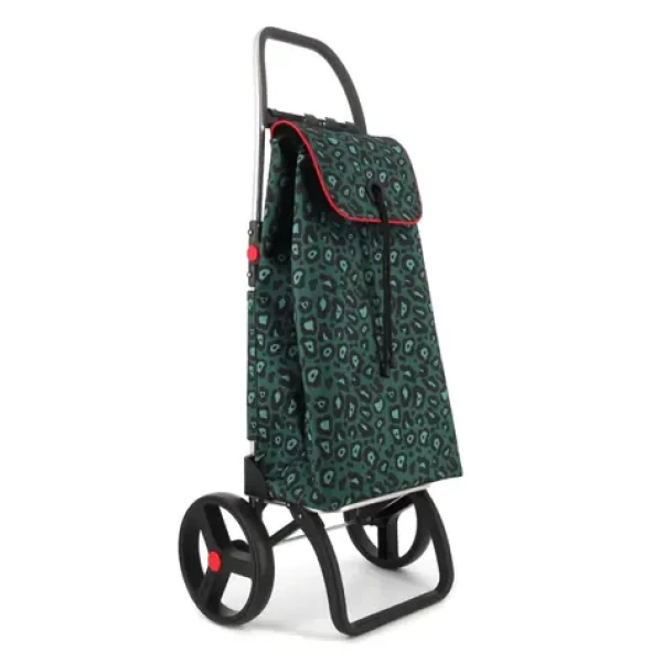 Rolser I-Max Wild 2 Logic RSG leopardí vzor zelená / Nákupní taška na kolečkách / Objem 43 l / Nosnost 40 kg
