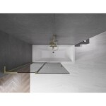 MEXEN/S - Velar L dvoukřídlá posuvná vanová zástěna 120 x 150, grafit, zlatá kartáčovaná 896-120-003-41-55