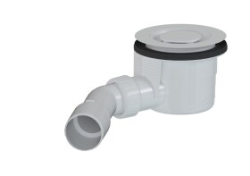 Vaničkový sifon designový SAT 90 x 40/50mm bílá krytka E90KOB E90KOB