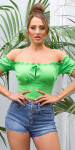 Sexy top Koucla Off-Shoulder crop top green Einheitsgroesse