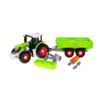 Mamido Konstrukční traktor s přívěsem zelený
