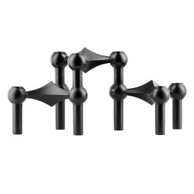 Stoff Nagel Designový svícen STOFF Nagel Black – set 3 ks, černá barva, kov
