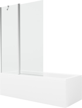 MEXEN/S - Cubik obdélníková vana 170 x 70 cm s panelem + vanová zástěna 120 cm, transparent, chrom 550317070X9412110100