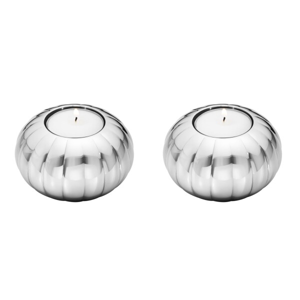 Georg Jensen Nerezový svícen Bernadotte Mirror – set 2 ks, stříbrná barva, kov