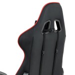 Kancelářská židle houpací mech., černá + červená koženka, plast. kříž