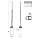 SAPHO - ONE topná tyč s termostatem, 400 W, chrom ONE-C-400