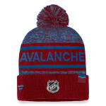 Fanatics Pánská zimní čepice Colorado Avalanche Authentic Pro Rink Heathered Cuffed Pom Knit