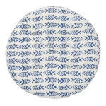 MADAM STOLTZ Kulatý podsedák Fishes Blue Ø 45 cm, modrá barva, textil