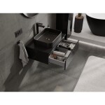 MEXEN/S - Orio koupelnová skříňka pod umyvadlo 70 cm s deskou, 1 šuplík, černá lesk 91A10-07023-1-BFC70