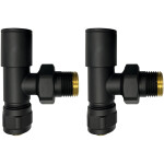 CERANO - Připojovací sada radiátorových ventilů - ruční - rohová - 1/2"/PEX 16x2 mm - černá matná CER-478120