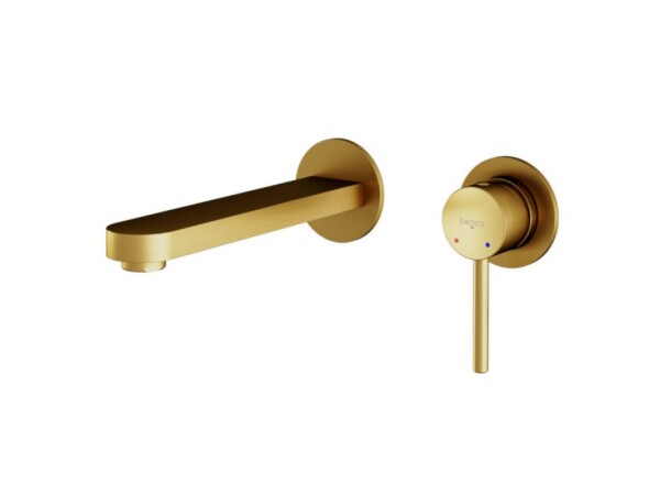 BESCO - Podomítková umyvadlová baterie DECCO Zlatá broušená BABUDSBZ