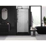 MEXEN - Exo sprchové dveře křídlové 55, transparent, černá 817-055-000-70-00