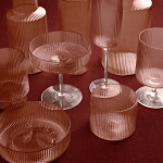Ferm Living Sklenice na víno Ripple Blush 270 ml – set 2 ks, růžová barva, sklo