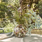 House Doctor Skleněná váza Dot Multi + aranžovací kroužek Hanataba, multi barva, sklo