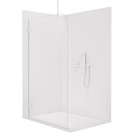 CERANO Sprchová zástěna Walk-in Orbis Top Round L/P - 8 mm - kulatá vzpěra - bílá matná, transparentní sklo - 150x200 cm
