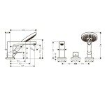 HANSGROHE - Metropol Baterie na okraj vany, 3- otvorová instalace, chrom 32550000