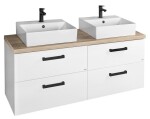 VEGA sestava koupelnového nábytku, š. 104 cm, bílá/dub platin VG052-04