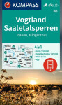 Vogtland, přehrady Saale, Plauen, Klingenthal 1:50 000 / turistická mapa KOMPASS 805