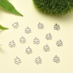 Přívěsek z nerezové oceli - čtyřlístek - 10 x 8 x 1 mm - 1 ks