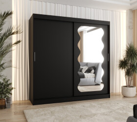 Šatní skříň Abi Spoti Rozměry: 200 cm, Barva korpusu + barva dveří: Černá + Černá