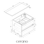 CERANO - Koupelnová skříňka Carole - dub medový + deska z lit. mramoru Elanys - 12 mm - bílá matná - 70x49,2x46 CER-8050BD85522