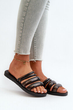 Dámské ploché gumové žabky 26727 Ipanema Puffer Tiras Fem Černé 38