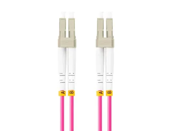 Lanberg FO-LULU-MD41-0100-VT / Optický patch kabel / LC/UPC-LC/UPC / Duplex / OM4 50/125 / 10 m (FO-LULU-MD41-0100-VT)