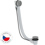 CERANO Vanová souprava ovládaná bovdenem 6/4“ - zátka 72mm - bez sifonu - chrom - 60 cm