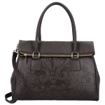 Luxusní dámská kožená kabelka na rameno Florentina, tmavě hnědá