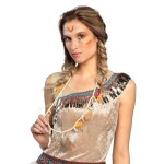 Ptakoviny.cz Indiánský náhrdelník s peříčky a tesáky