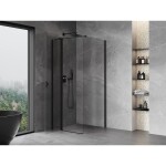MEXEN/S - Mist T sprchový kout dveře křídlové 70 x 70, transparent, černá 8A4T-070-070-70-00