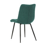 Židle jídelní, zelená látka, černý kov