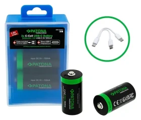 Patona LR14 (C) 2300mAh Li-Ion / Nabíjecí baterie / 1,5V / USB-C nabíjení / 2 ks v balení (PT1411)