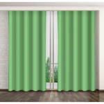 Dekorační jednobarevné závěsy do ložnice zelené barvy