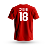 Dětské tričko Filip Zadina #18 Czech National Emblem 2025 Red Velikost: Dětské S 6 - 106 - 116