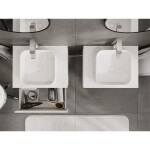 MEXEN/S - Rivel koupelnová skříňka pod umyvadlo 60 cm s deskou, 1 šuplík, reliéf , bílá mat 91A20-06023-1-BFC01
