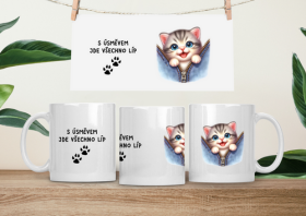 Hrneček čumáček 330ml porcelán Kočička