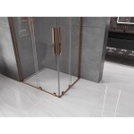 MEXEN/S - Velar L Duo sprchový kout, posuvné dveře 100 x 90, transparent, růžové zlato 871-100-090-02-03-60