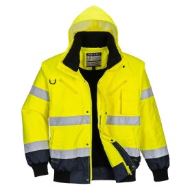 Portwest Portwest C465 Bunda 3v1 Bomber Hi-Vis Contrast žlutá/tm.modrá