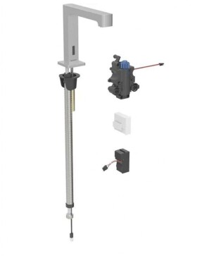 GEBERIT - Brenta Termostatická elektronická umyvadlová baterie, síťové napájení, easy to clean, kartáčovaná nerez 116.197.SN.1