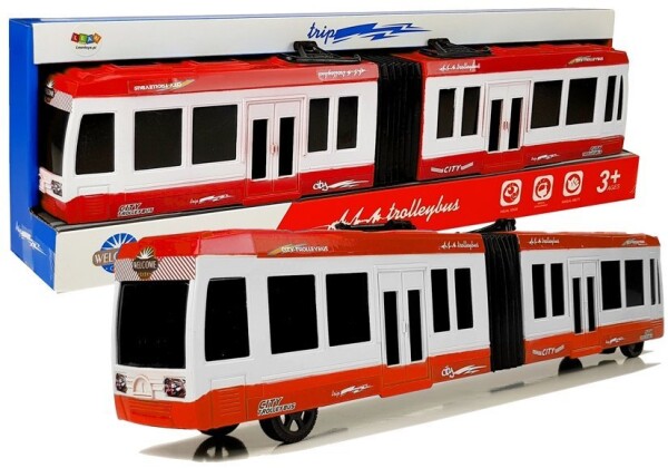 Mamido Kloubový autobus s třecím pohonem červený