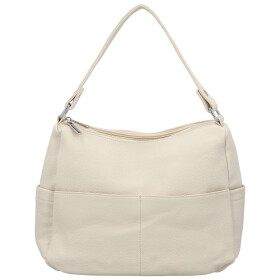Stylová dámská koženková kabelka na rameno Irenea, krémová