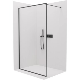 CERANO Sprchová zástěna Walk-in Moreli L/P - 8 mm - černá matná, transparentní sklo - 60x200 cm