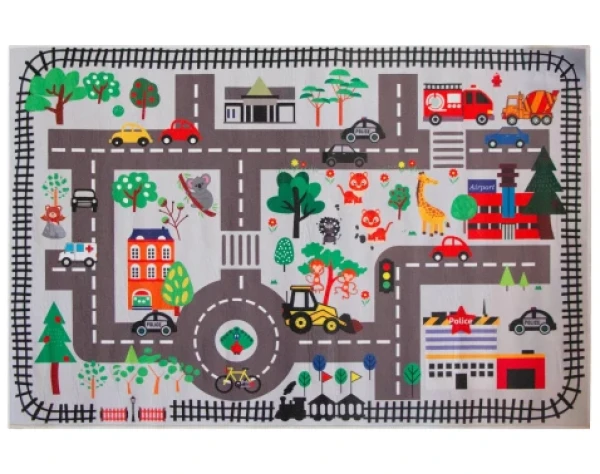 Dětský koberec Koleje, 80x120 cm