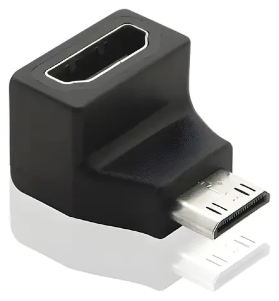 OEM Mini HDMI C (M) - HDMI (F) zahnutá 90° / Redukce (kphdma-28)