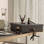 Kay Bojesen Denmark Dřevěná opička Monkey Mini Dark Oak 9,5 cm, černá barva, přírodní barva, dřevo