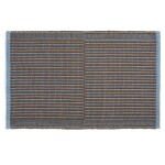 HAY Rohožka Tapis Chestnut and Blue 60 × 95 cm, hnědá barva, textil