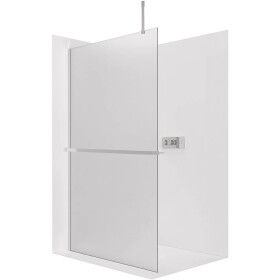 CERANO Sprchová zástěna Walk-in Onyx Top Cube L/P - 8 mm - hranatá vzpěra + polička/držák na ručníky - chrom, mléčné sklo - 80x200 cm
