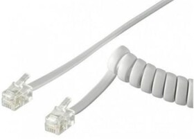 PremiumCord Kabel telefonní sluchátkový kroucený 4 žíly 4m - bílý (4040849686016)
